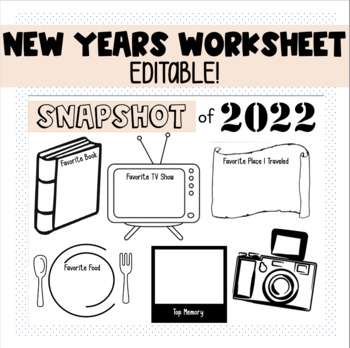 Preview of New Years Worksheet | Snapshot of 2022