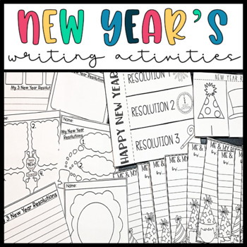 Preview of New Years 2024- New Years Resolutions Writing Activities and Prompts