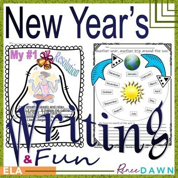 Preview of New Years Writing - New Years Bulletin Boards - Fun Crafts & Resolutions