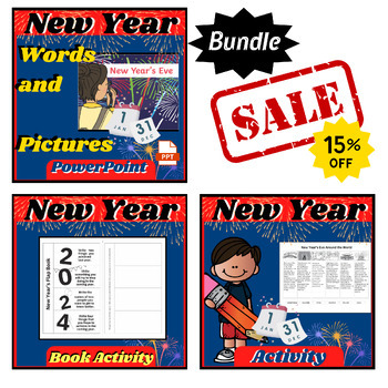 Preview of New Years activity Bundle |New Years Eve| worksheets