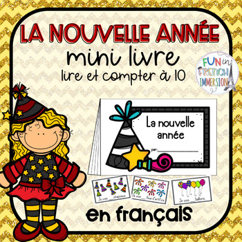 Preview of New Years mini book FRENCH read and count 1-10