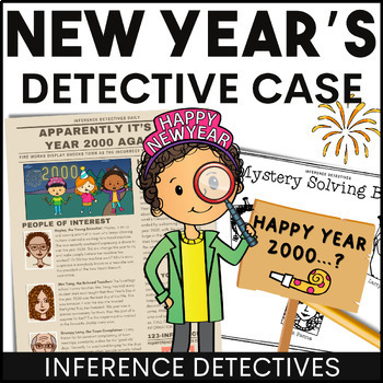 Preview of New Years Inferencing Reading Passage - Detective Mystery 3rd 4th 5th Grade
