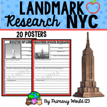 Preview of New York City Landmarks Report Writing Research Postes Common Core