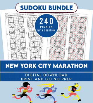 Preview of New York City Marathon Sudoku Bundle  Easy To Expert