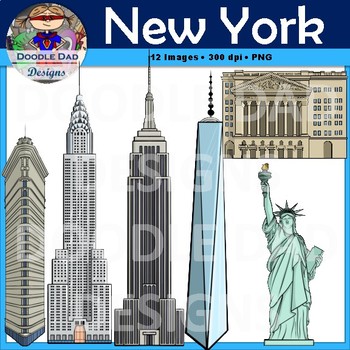 Preview of New York City Clipart (Skyscraper, City, Building, Statue of Liberty, empire)