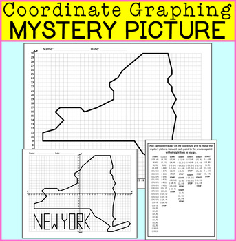 Preview of New York Coordinate Graphing Pictures - Fun Math