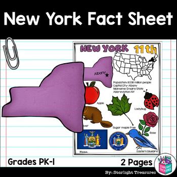 Preview of New York Fact Sheet for Early Readers - A State Study