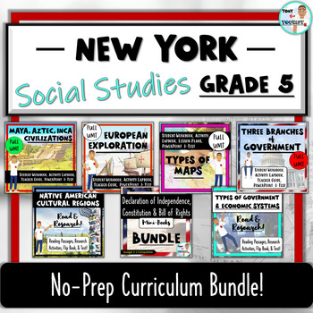 Preview of New York Grade 5 Social Studies: Curriculum BUNDLE! (No-Prep, State-aligned)