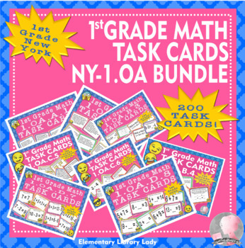 Preview of New York NY-1.OA #1-8 Math Task Cards BUNDLE - 200 Task Cards