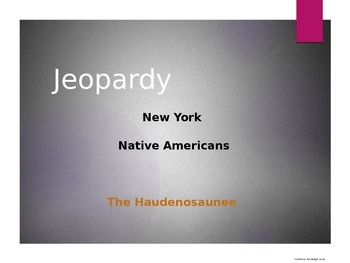 Preview of New York Native American Jeopardy Game