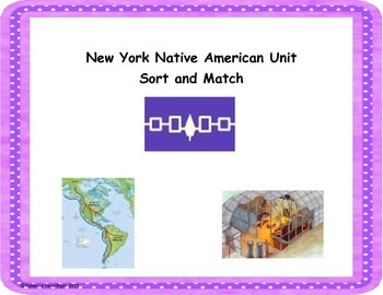 Preview of New York Native American Sort and Match - Printable and Drag & Drop Easel