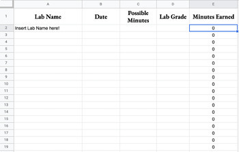 Preview of New York Regents Lab Minute Tracker (Self-Scoring)