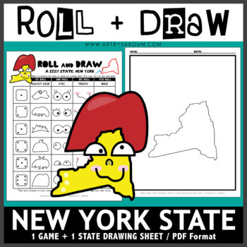 Preview of New York Roll and Draw Silly State Game NO PREP Drawing Activity