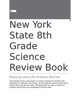 Preview of New York State 8th Grade Science Review Book