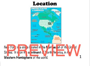 Preview of New York State Geography Easy Reader