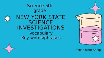 Preview of New York State Investigations vocabulary/key words, 5th grade