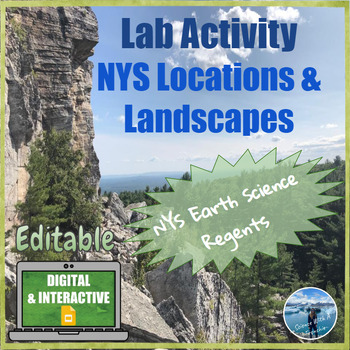 Preview of NYS Landscape Regions | Digital Lab Activity | Editable | Earth Science Regents