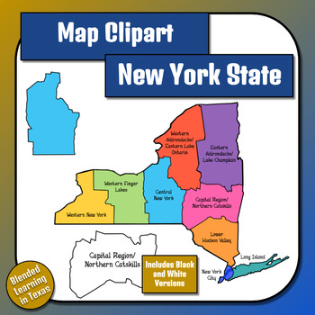 Preview of New York State Regions Clipart Geography Standard 4.1A