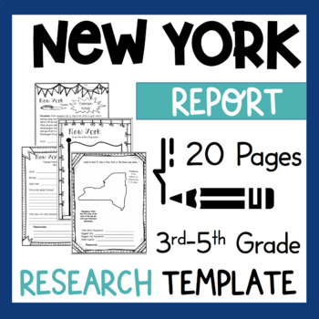 Preview of New York State Research Report Project Template Informational Writing NY