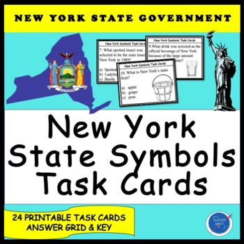 Preview of New York State Symbols Task Cards - State Government - Social Studies Activity