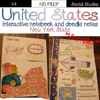 Preview of New York State doodle notes and interactive notebook