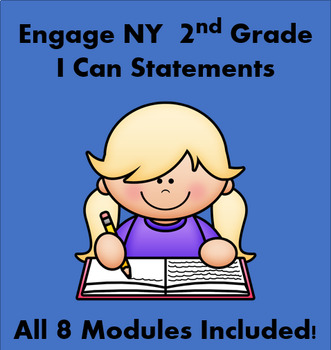 Preview of New York Style "I Can" Statements for Second Grade ALL 8 Modules FULLY EDITABLE