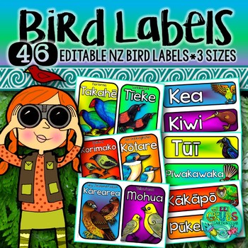 Preview of New Zealand Native Bird Labels {Editable}