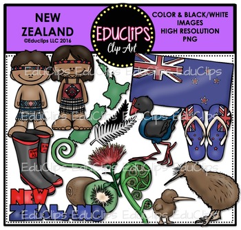 Preview of New Zealand Clip Art Bundle {Educlips Clipart}