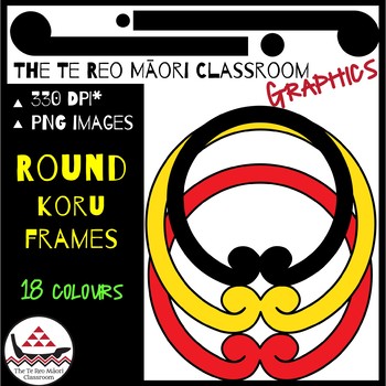 New Zealand Clip Art: Māori Designs-Koru Round Frames