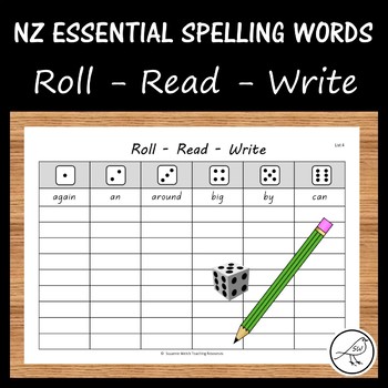 New Zealand Essential Spelling Words – ‘Roll, Read, Write’ activity