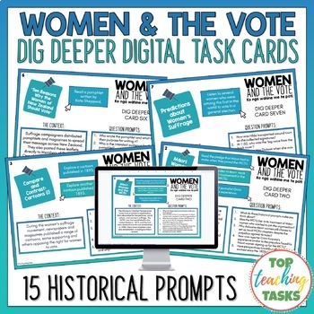 Preview of New Zealand History - Women and the Vote Historical Prompt Digital Task Cards