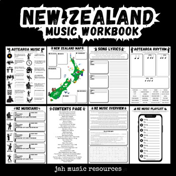 Preview of New Zealand Music | Aotearoa Printable Worksheets/Unit Workbook