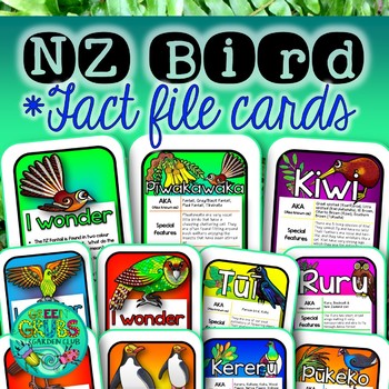 Preview of New Zealand Native Bird Fact Files + Task Cards