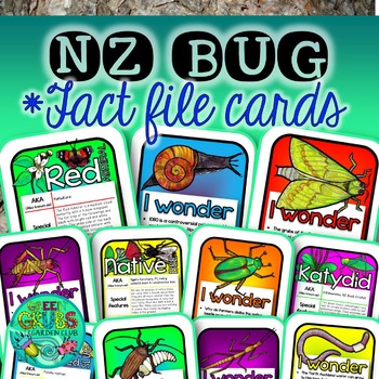Preview of New Zealand Native Bugs Fact Files + Task Cards