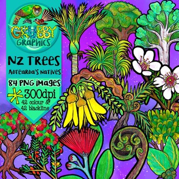 Preview of New Zealand Trees Clip Art