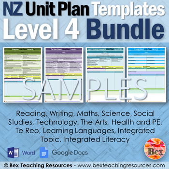 new zealand unit plan template bundle level 4 nzc by bex tpt