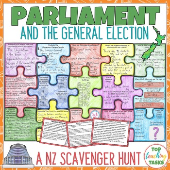 Preview of New Zealand Politics and the 2023 General Election Scavenger Hunt Puzzle Poster