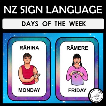 Preview of New Zealand Sign Language Days of the Week Charts