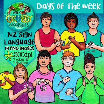 Preview of New Zealand Sign Language Days of the Week Clip Art