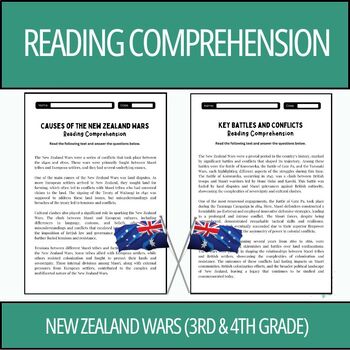 Preview of New Zealand Wars Reading Comprehension Passages and Questions