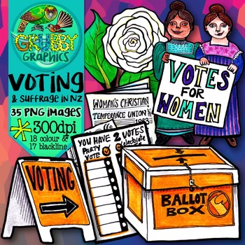 Preview of New Zealand Woman's Suffrage & Voting Clip Art