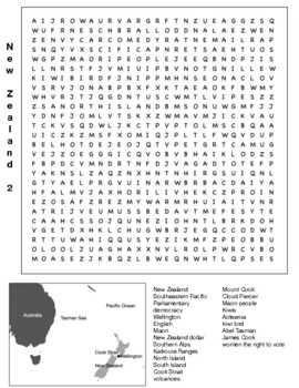 new zealand culture geography people nature and fun facts word search