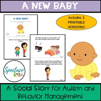 Preview of New baby Social Story for Autism and Behavior Management Printable