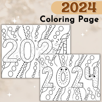 Preview of Happy New year 2024 coloring pages - 2024 new year - back from winter break