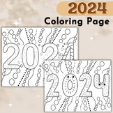 Happy New year 2024 coloring pages - 2024 new year - back 