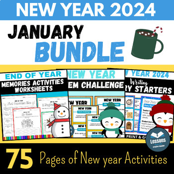 Preview of New year 2024 winter january activities bundle