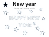 New year tracing and coloring worksheets activity morning work