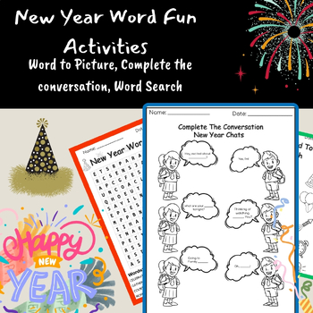 Preview of New year word activities | New year word fun activites word search #toast23