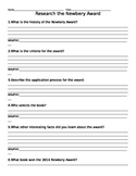 Newbery Award Research Worksheet