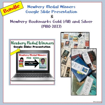 Preview of Newbery Medal Google Slide Presentation and Printable Bookmarks